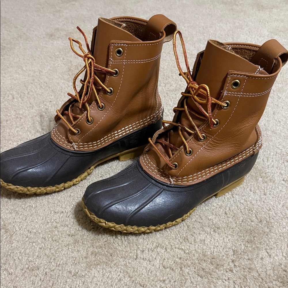 L.L. Bean Brown and Black Lace Up Boots